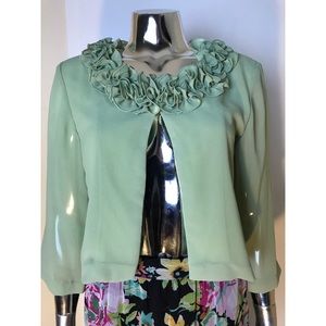Mint Green Ruffle Trim Blouse